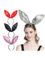 Fashion Pink Leather Knotted Rabbit Ear Headband