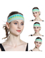 Fashion Lake Blue Colorblock Lettering Stretch Knit Wide Headband