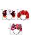 Fashion Red Simulation Fabric Flower Skull Headband
