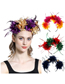 Fashion Red And Green Fabric Simulation Flower Feather Headband