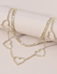 Fashion Silver Color Geometric Diamond Cutout Heart Row Necklace