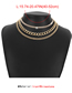 Fashion Gold Color Alloy Diamond Claw Chain Thick Chain Multilayer Necklace