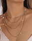 Fashion Gold Color Geometric Diamond Claw Chain Layered Necklace
