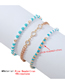 Fashion Gold Color+blue Rice Beaded Beaded Anklet Set With Diamonds