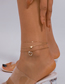 Fashion Gold Color Alloy Diamond Heart Anklet Set