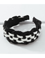 Fashion Black And White Leather Twist Braided Headband