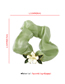 Fashion Green Alloy Drip Oil Gardenia Pleated Hair Rope