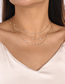 Fashion Gold Color Alloy Geometric Crystal Multilayer Necklace