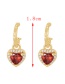 Fashion White Copper Set Zircon Heart Stud Earrings