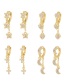 Fashion Gold-4 Copper Inlaid Zircon Crescent Earrings