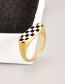 Fashion Gold Color Titanium Drip Curved Check Ring