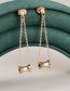 Fashion Rose Gold Color Titanium Steel Small Waist Tassel Earrings