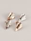 Fashion Silver Color Titanium Diamond V Shape Stud Earrings