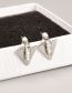 Fashion Silver Color Titanium Diamond V Shape Stud Earrings