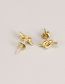 Fashion Gold Color Titanium Gold Plated Knot Stud Earrings