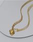 Fashion Gold Color Titanium Steel Gold Plated Three-dimensional Heart Necklace