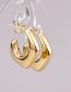 Fashion Gold Color Titanium Steel Irregular C Shape Stud Earrings