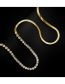 Fashion Gold Color Titanium Steel Gold Plated Diamond Claw Chain Snake Bone Chain Necklace