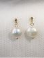Fashion Gold Color Shaped Pearl Stud Earrings