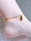Fashion Gold Color Titanium Steel Letter Small Square Brick Anklet