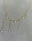 Fashion Gold Color Titanium Diamond Tassel Necklace