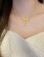 Fashion Gold Color Titanium Bow Heart Necklace