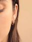 Fashion Gold Color Titanium Double Hoop Stud Earrings