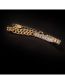 Fashion Gold Color Titanium Steel Diamond Panel Chain Bracelet