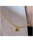 Fashion Gold Color Titanium Steel Green Diamond Lock Necklace