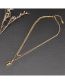 Fashion Gold Color Titanium Steel Epoxy Elizabeth Double Layer Necklace
