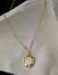 Fashion Gold Color Titanium Steel Three-dimensional Glossy Oval White Shell Necklace
