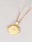 Fashion Gold Color Titanium Geometric Medal Necklace