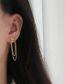 Fashion Gold Color Titanium Steel Gold Plated Tassel Chain Smile Stud Earrings