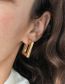 Fashion Gold Color Titanium Steel Geometric Rectangle Stud Earrings