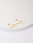 Fashion Gold Color Titanium Steel Geometric Rectangle Stud Earrings