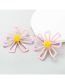 Fashion Pink Alloy Flower Stud Earrings