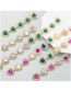 Fashion Color Alloy Diamond Heart Earrings