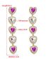 Fashion Color Alloy Diamond Heart Earrings
