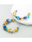 Fashion Color Alloy Geometric Colorful Gravel Beaded C-hoop Earrings