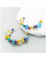 Fashion Color Alloy Geometric Colorful Gravel Beaded C-hoop Earrings
