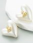 Fashion Heart-shaped Alloy Geometric Heart Stud Earrings
