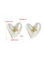 Fashion Heart-shaped Alloy Geometric Heart Stud Earrings