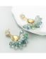 Fashion Green Color Crystal Geometric Stud Earrings