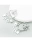 Fashion Silver Alloy Diamond Star Tassel Planet Stud Earrings