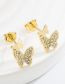 Fashion Palm Brass Gold Plated Diamond Palm Stud Earrings