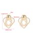Fashion Gold Geometric Mesh Heart Stud Earrings