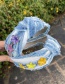 Fashion Color Fabric Alloy Drop Oil Flower Knotted Headband (6.5cm)