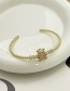 Fashion Gold-3 Bronze Zircon Bear Bracelet