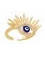 Fashion White Bronze Zircon Oil Drop Eye Ring