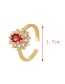 Fashion White Copper Set Zircon Geometric Ring